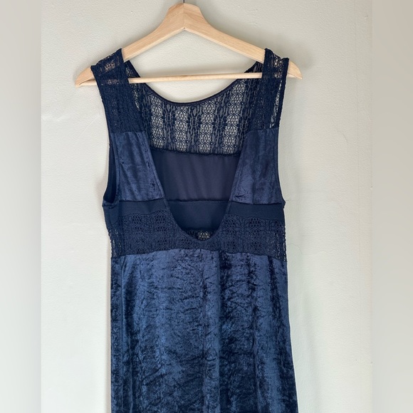 Free People Dark Navy Velvet Lace Maxi Large - Picture 5 of 5